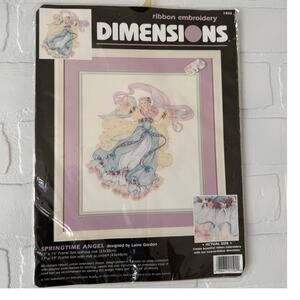 Vintage Dimensions Ribbon Embroidery NWT Springtime Angel Kit Floral #1502